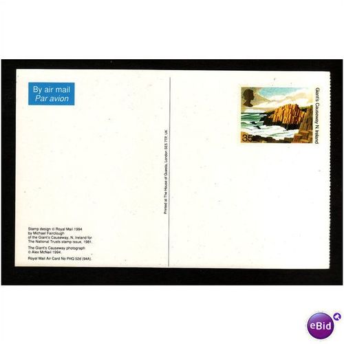THE GIANTS CAUSEWAY NORTHERN IRELAND CARD PHQ 52d QUESTA UNUSED 35p STAMP