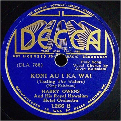 Decca 78 #1266 - Harry Owens Royal Hawaiians - "O-Ko-Le-Ma-Lu-Na"