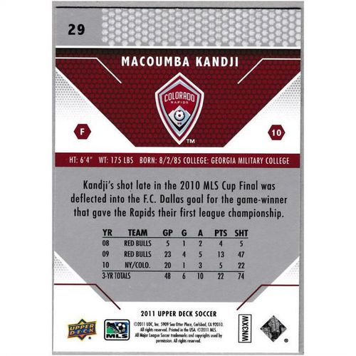 2011 Upper Deck - #29 - Macoumba Kandji