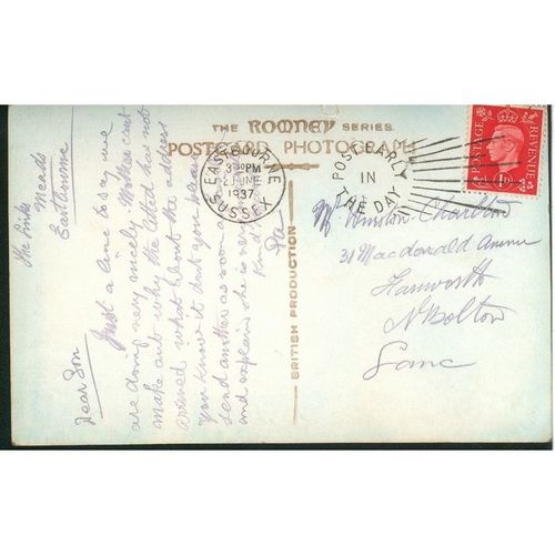 Vintage Rowney Series Postcard 1937 - Eastbourne, Sussex Multi-View - 74