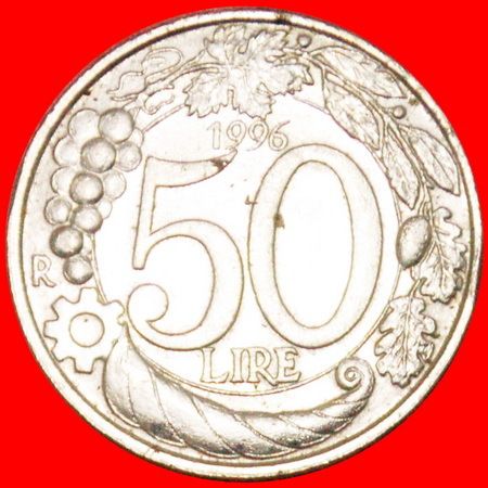 TURRETED ALLEGORY: ITALY ★ 50 LIRAS 1996R! LOW START ★ NO RESERVE!