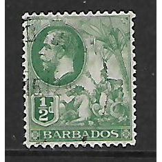 BARBADOS 1912 1/2d GREEN SG 171 FINE USED