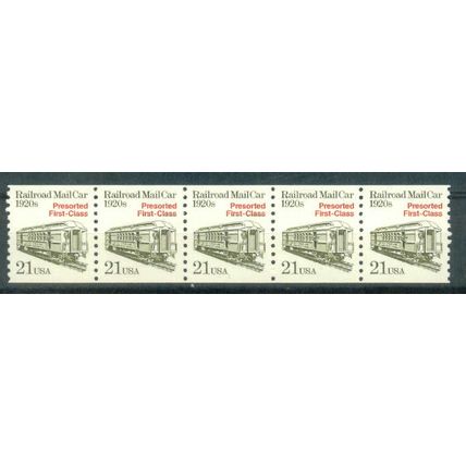 2265 21c Mail Car Fine MNH Dry Gum PNC 1/5 V0486