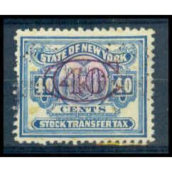 Used Revenue 40c N.Y. Stock Transfer Fine Just Clears WA2798