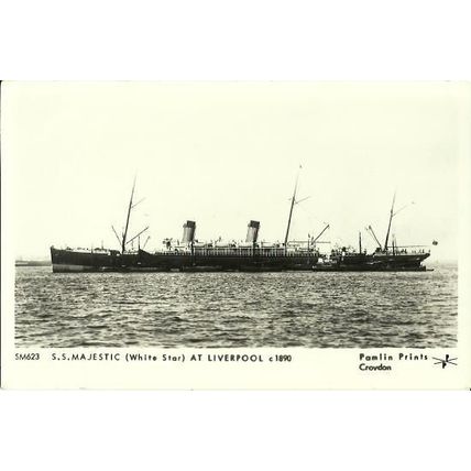 White Star Line SS MAJESTIC Postcard (Pamlin SM623)