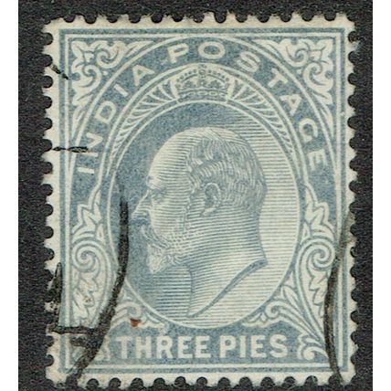 India 1902 3p Grey SG119 FU
