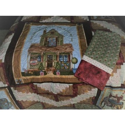 Quilt A Quilter's Home is a Log Cabin with Pillowcase 071320QPC