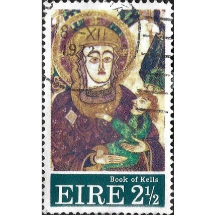 EIRE, CHRISTMAS, Book of Kells, blue 1972, 2½p