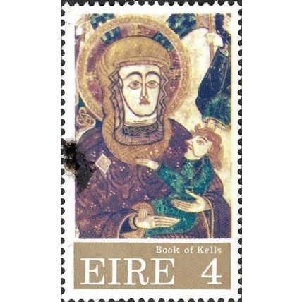 EIRE, CHRISTMAS, Book of Kells, brown 1972, 4p