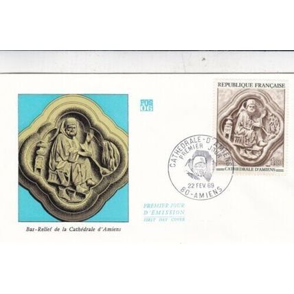 France 1969 Cathedrale D'Amiens FDC Amiens special cancel unaddressed VGC