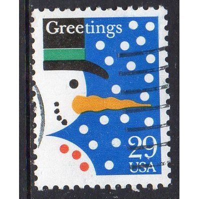 USA 1993 Christmas Greetings - Snowman 29c Used