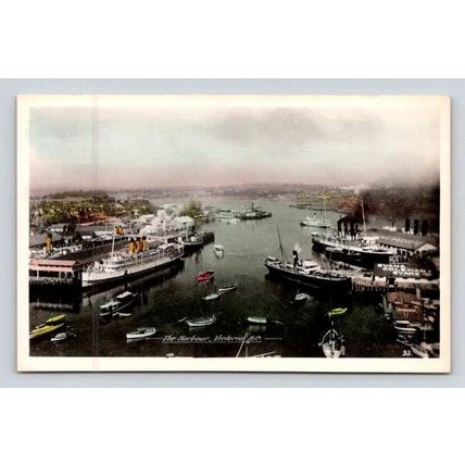 RPPC - Victoria British Columbia Harbor Canada - Real Photo Postcard
