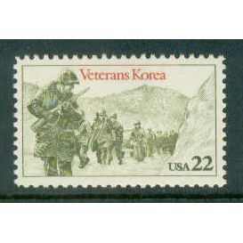 2152 22c Korean War Veterans Fine MNH P#S UR 1 V5294