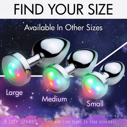 Light Up Anal Plug Small Metal Rave Show Booty Sparks Ass Butt Play LED Aluminum