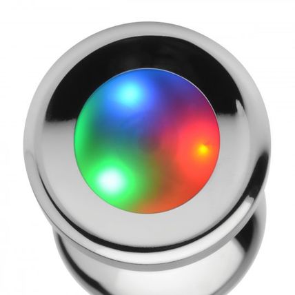 Light Up Anal Plug Medium Metal Rave Show Booty Sparks Ass Butt Play LED Aluminu