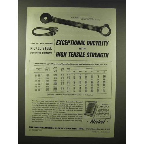 1945 International Nickel Ad - Exceptional Ductility