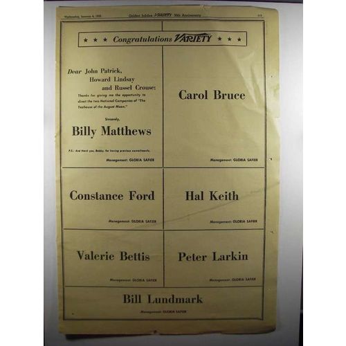 1956 Gloria Safier Management Ad - Billy Matthews