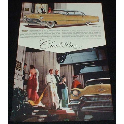 1956 Gold Cadillac Car Ad, NICE!!!