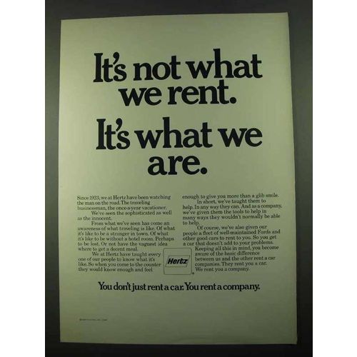 1969 Hertz Rent-a-Car Ad - It's What We Are