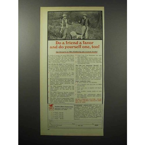 1970 National Rifle Association NRA Ad - Do a Favor