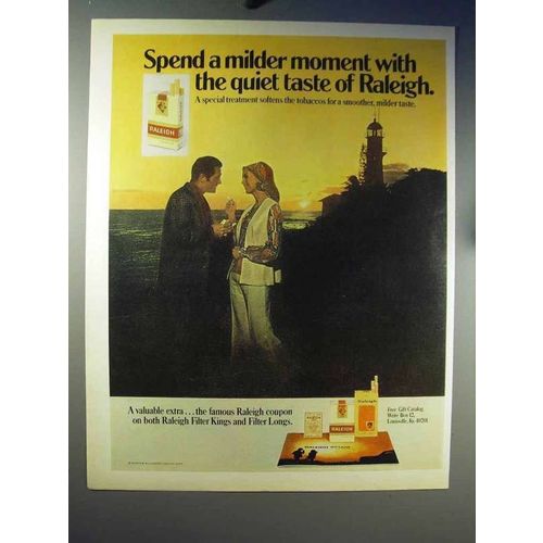 1970 Raleigh Cigarettes Ad - Spend a Milder Moment
