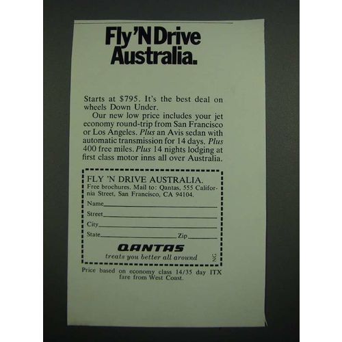 1971 Qantas Airline Ad - Fly'N Drive Australia