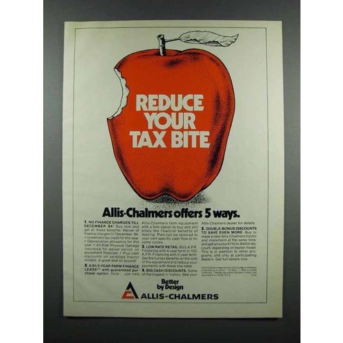 1983 Allis-Chalmers Farm Equipment Ad - Your Tax Bite