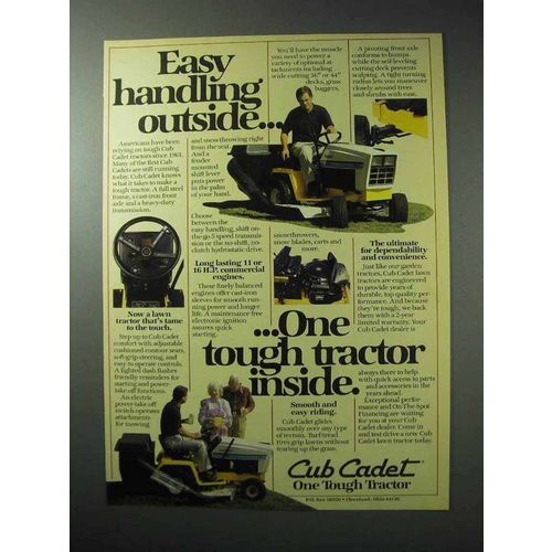 1986 Cub Cadet Lawn Tractor Ad - Easy Handling