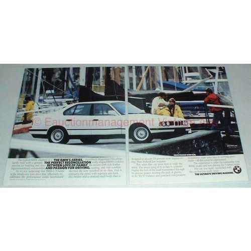 1989 2pg BMW 5-Series Car Ad - Passion for Driving!