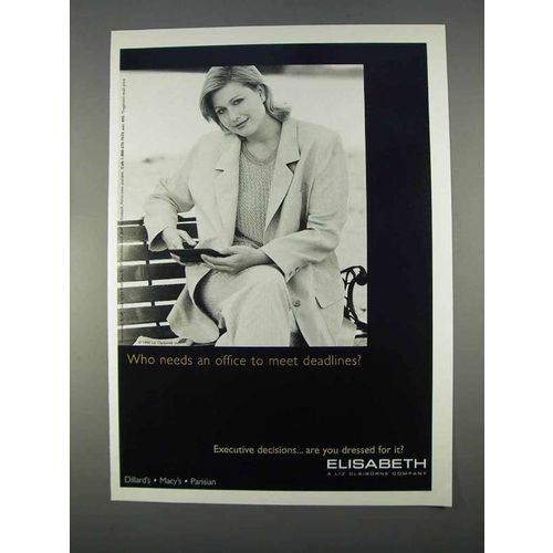 1996 Elisabeth by Liz Claiborne Fashion Ad - Deadlines