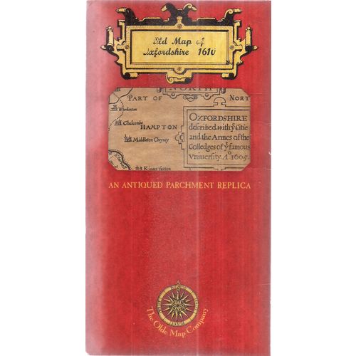 OLD MAP OF OXFORDSHIRE 1610 parchment replica 24 x 19 inches incard sleeve 1991