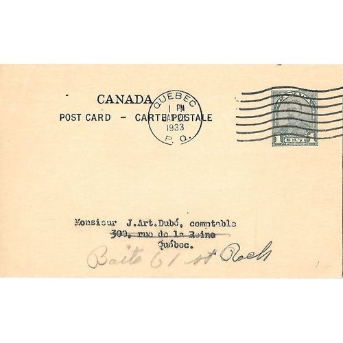 Canada #P43f Postal Card USED Arches, brown course paper