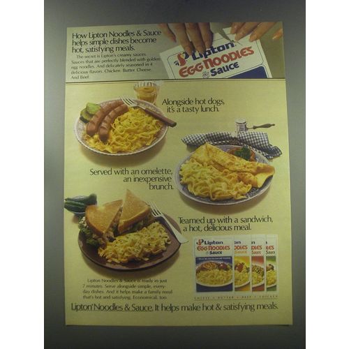 1980 Lipton Egg Noodles & Sauce Advertisement - Simple Dishes
