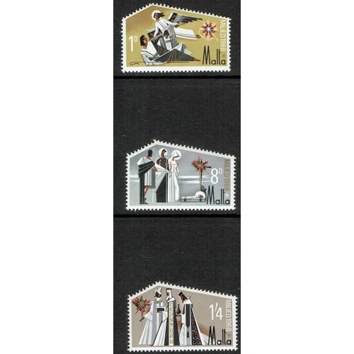 Malta 1968 Christmas set 3v SG409-411 UM