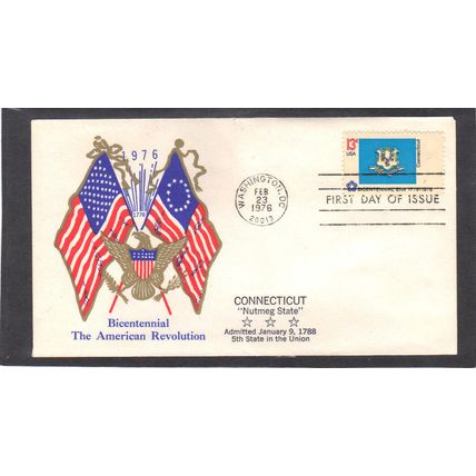 FDC Boerger Cachets 1637 13c Connecticut (Cachet-U/A) CV00692