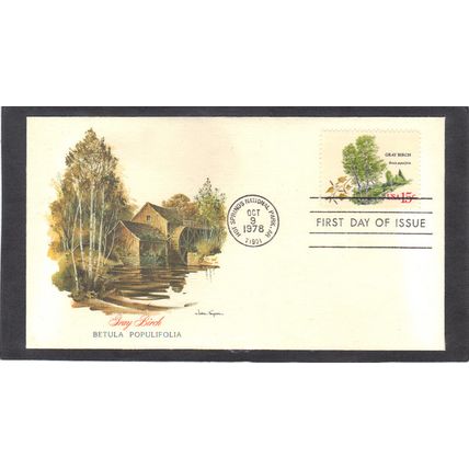 FDC Fleetwood Trees of America 1767 15c Grey Birch (Cachet-U/A) CV42386