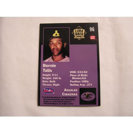 Bernie Tatis 1993 Lime Rock Winter League GOLD NO. 96 ROOKIE