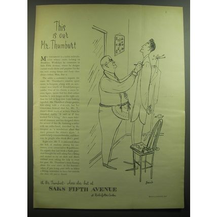 1947 Saks Fifth Avenue Advertisement - art by Burris - This is our Mr. Thumburt