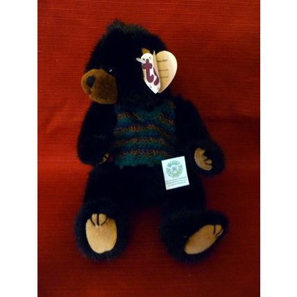BORIS TY COLLECTIBLE ARTICULATED RETIRED BEAR IN SWEATER VEST 1993