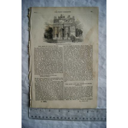 1844 The Penny Magazine No. 801 Milan, South America, Adur Arun Wey, Malaga