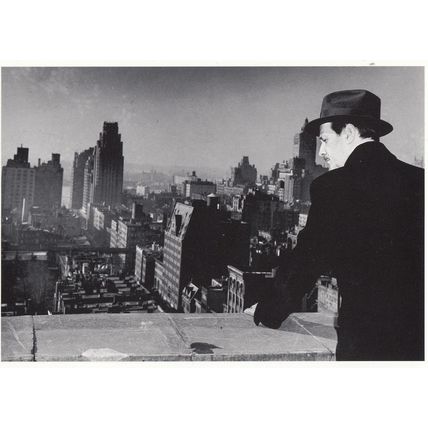 Lucien Aigner A Refugee In New York on Skyscraper Photo Postcard