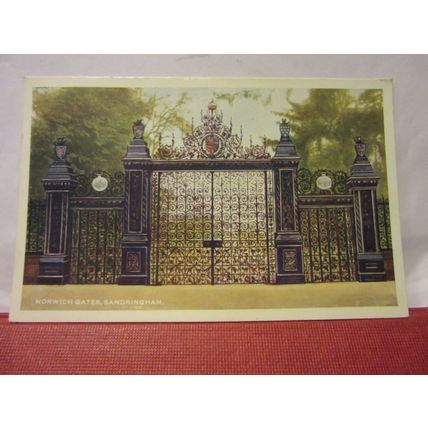 NORWICH GATES, SANDRINGHAM, NORFOLK used vintage postcard 1954 pm =