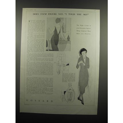 1920 Gossard Corsets Ad - Does your figure say, I Told you so?