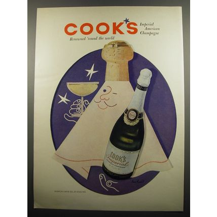 1955 Cook's Imperial Champagne Advertisement - art by Paul Rand