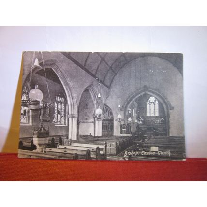 inside, BISHOP TAWTON, CHURCH, DEVON. unused antique postcard by F. Frith =