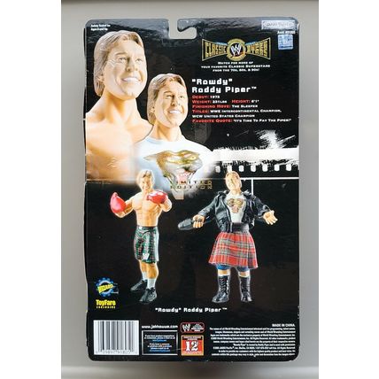 wwe wwf ljn classic superstars toyfare 1 of 3000 "rowdy" roddy piper figure