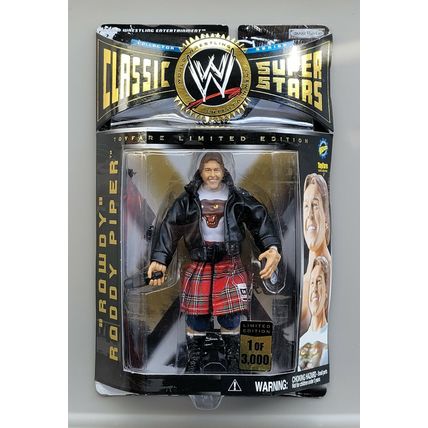 wwe wwf ljn classic superstars toyfare 1 of 3000 "rowdy" roddy piper figure