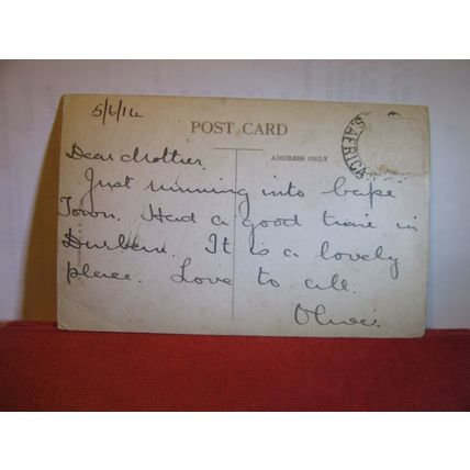 TOWN HALL, DURBAN, S,. AFRICA used antique postcard RP dated 1914 =
