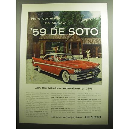 1959 De Soto Car Advertisement - Here comes the all-new '59 De Soto