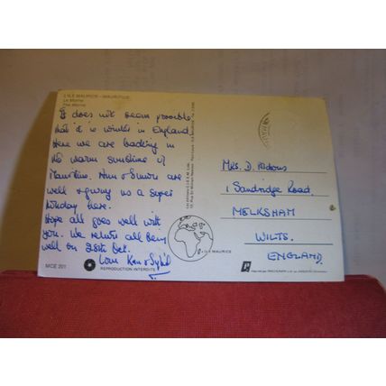 THE MORNE, MAURITIUS used postcard #